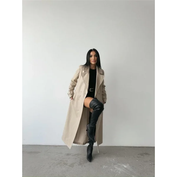 DERİ TRENÇKOT - Taş