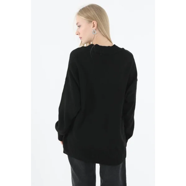 Derin V Yaka Kazak  Siyah