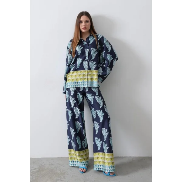 Desenli aten Bol Takım  İndigo