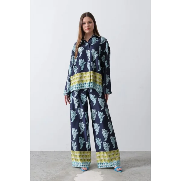 Desenli aten Bol Takım  İndigo