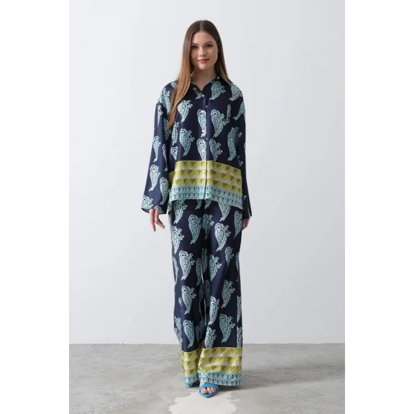 Desenli aten Bol Takım  İndigo