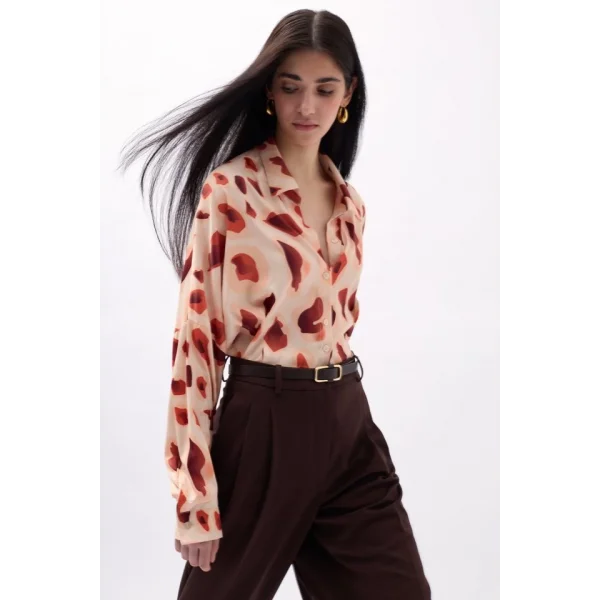 Desenli Crop Gömlek