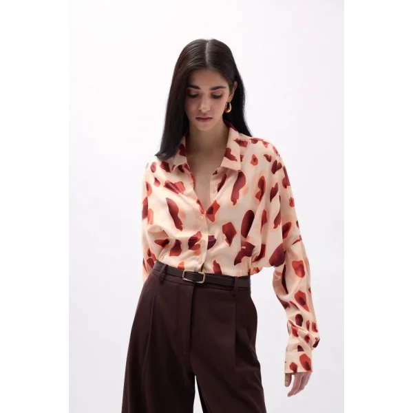 Desenli Crop Gömlek