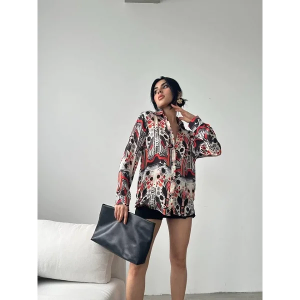 Desenli Oversize Gömlek