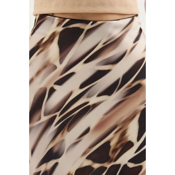 Desenli Saten Etek 15877  Ekru