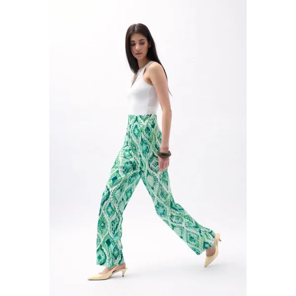 Desenli Saten Pantolon