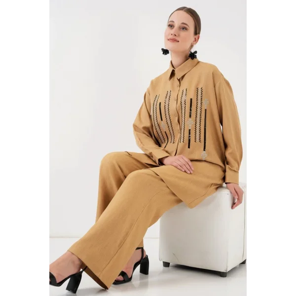 Desenli Tunik Pantolon İkili Takım 6720 - Bisküvi