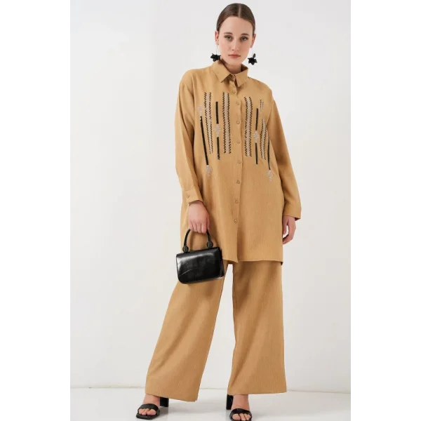 Desenli Tunik Pantolon İkili Takım 6720 - Bisküvi