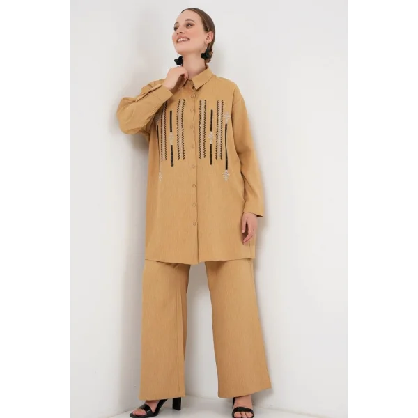 Desenli Tunik Pantolon İkili Takım 6720 - Bisküvi