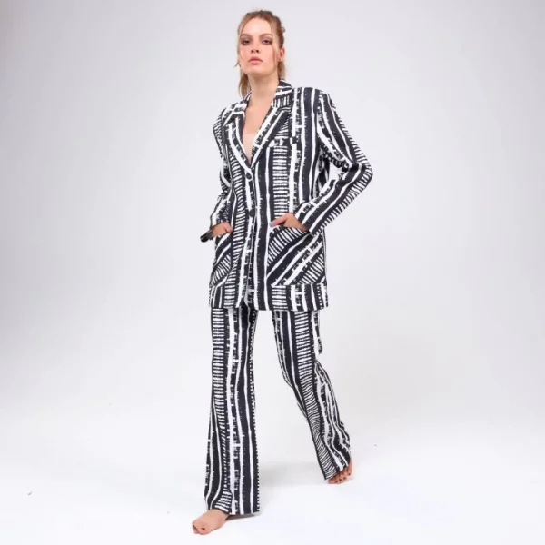 Di̇ji̇tal Baski Çi̇zgi̇li̇ Ceket