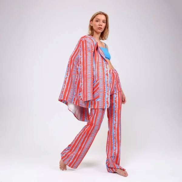 Di̇ji̇tal Baski Çi̇zgi̇li̇ Ceket