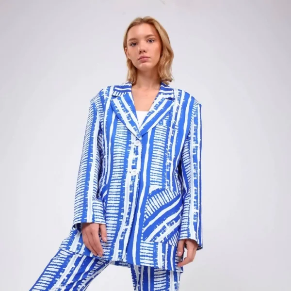 Di̇ji̇tal Baski Çi̇zgi̇li̇ Ceket