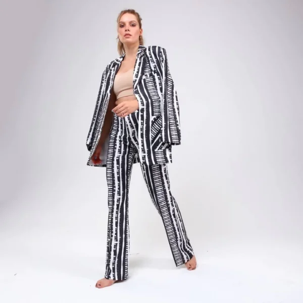 Di̇ji̇tal Baski Çi̇zgi̇li̇ Ceket