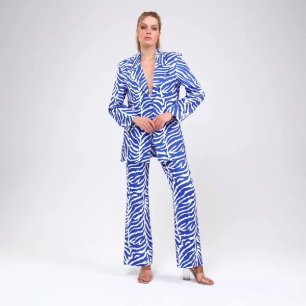 Di̇ji̇tal Baski Zebra Desenli̇ Ceket