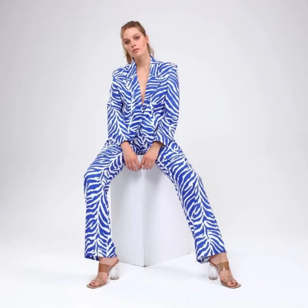 Di̇ji̇tal Baski Zebra Desenli̇ Ceket