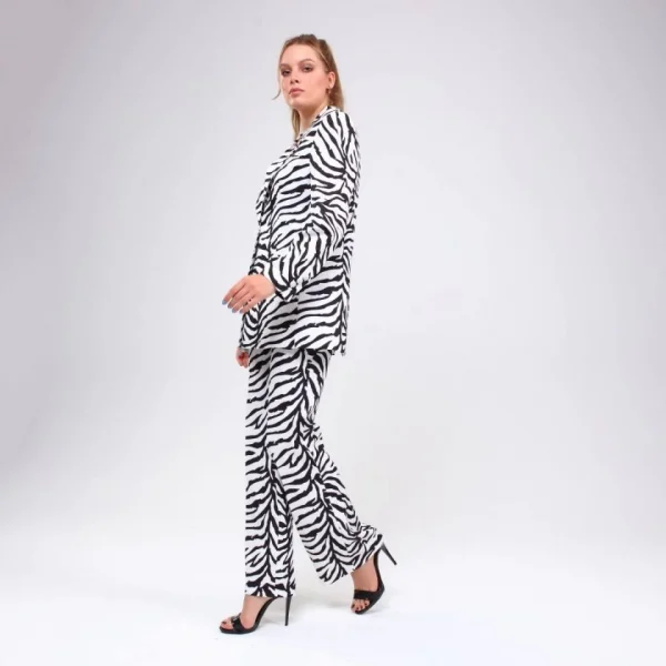 Di̇ji̇tal Baski Zebra Desenli̇ Ceket