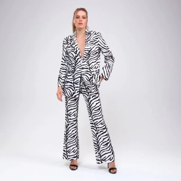 Di̇ji̇tal Baski Zebra Desenli̇ Ceket