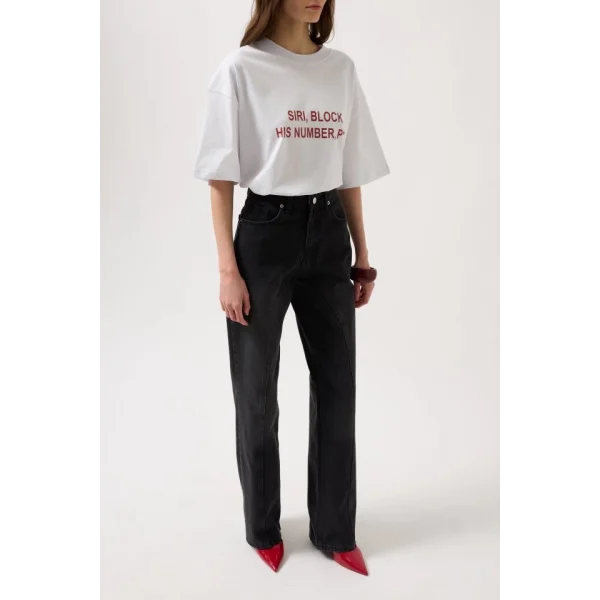 Dikiş Detay Geniş Paça Jean