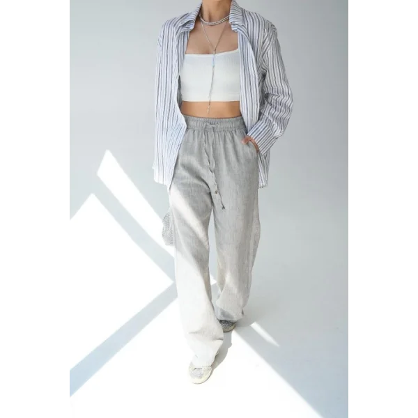 Dokuma Pantolon - Gri