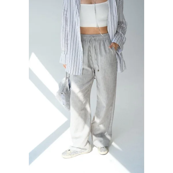 Dokuma Pantolon - Gri