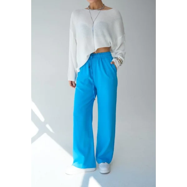 Dokuma Pantolon - Mavi