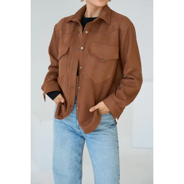 Dokuma üet Gömlek  Taba