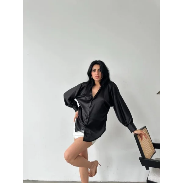 Dökümlü Saten Gömlek