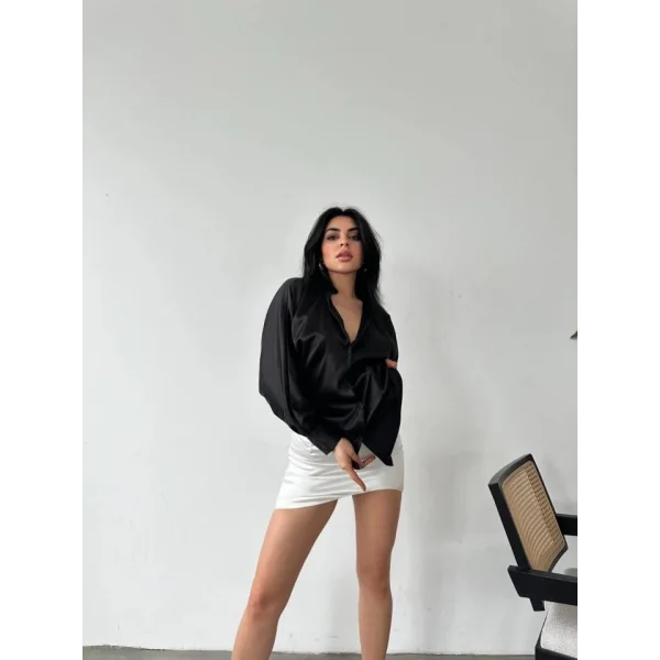 Dökümlü Saten Gömlek