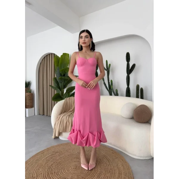 Dominic Eteği Büzgülü idi Boy Elbise