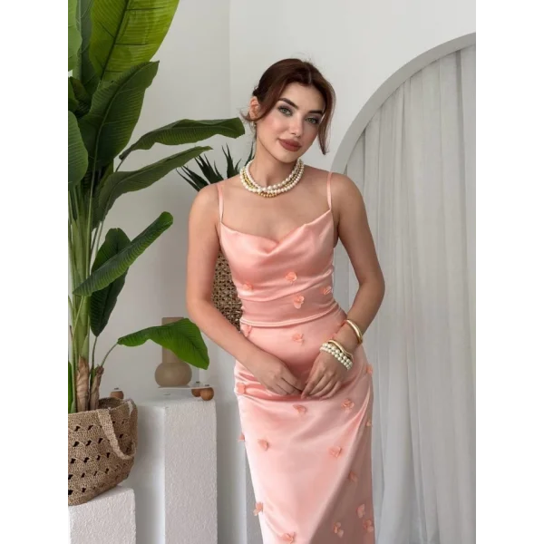 Dora Çiçek Detaylı Elbise