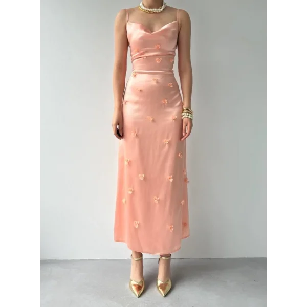 Dora Çiçek Detaylı Elbise