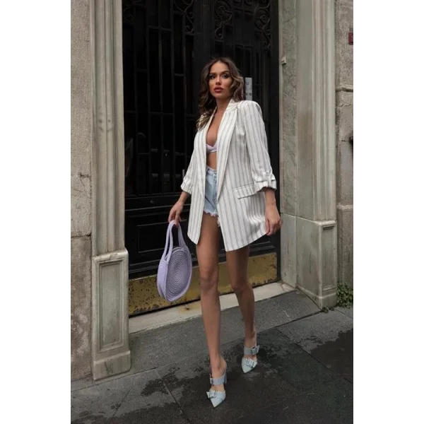 Dreamy Çizgili Blazer Ceket 6091-24