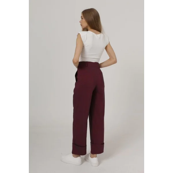Duble Paça Pantolon - Bordo