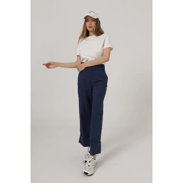 Duble Paça Pantolon - İndigo