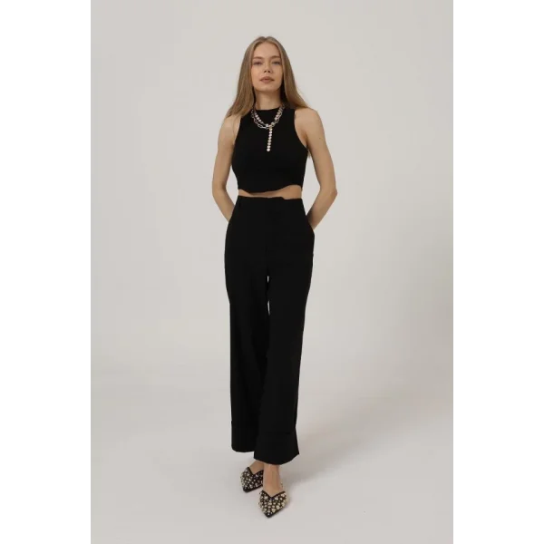 Duble Paça Pantolon - Siyah