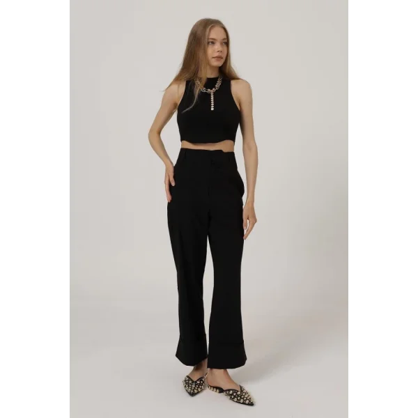 Duble Paça Pantolon - Siyah