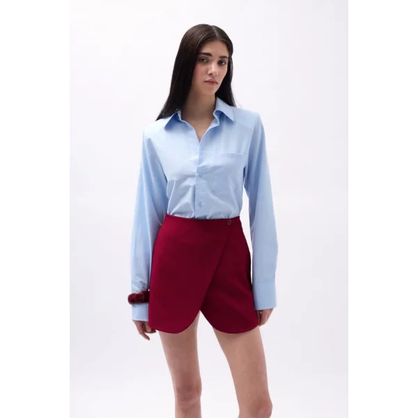 Düğme Detay Anvelop Mini Etek