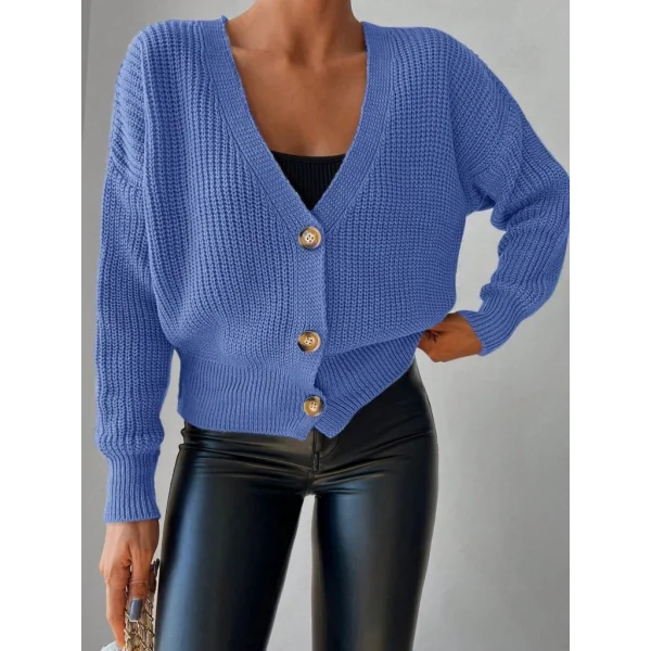 Düğme Detay Triko Bluz