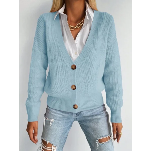 Düğme Detay Triko Bluz