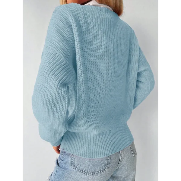 Düğme Detay Triko Bluz