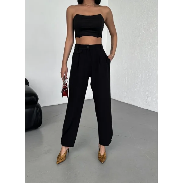 Düğmeli̇ Cep Kapakli Pantolon