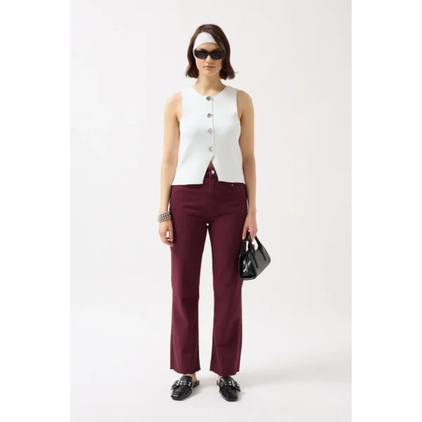 Düğmeli Dokulu Yelek