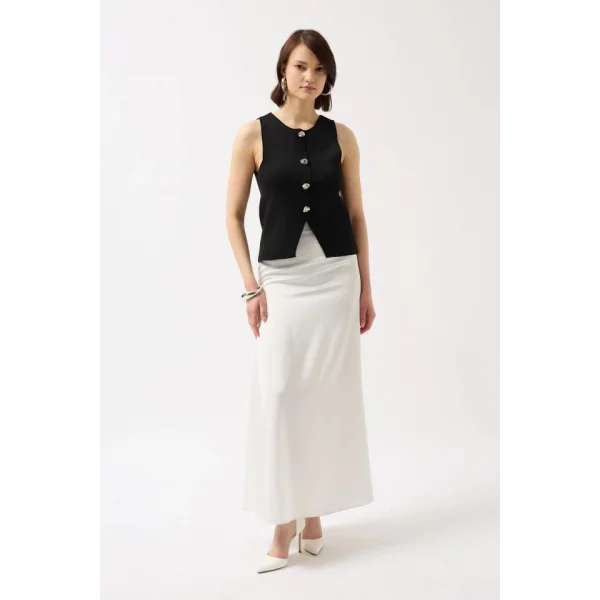 Düğmeli Dokulu Yelek