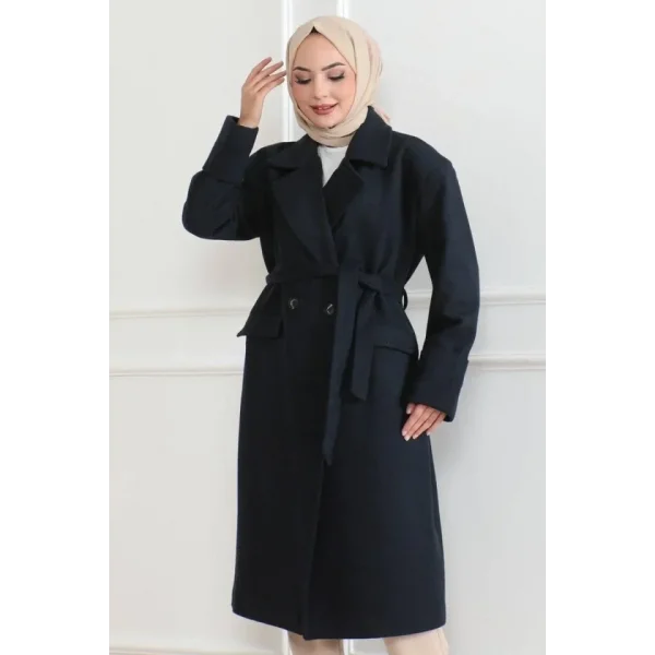 Düğmeli İçi Astarlı Kaşmir Kaşe Kaban - Laci