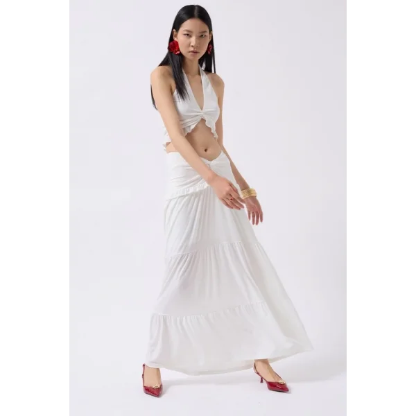 Düğüm Detay Fırfırlı Crop