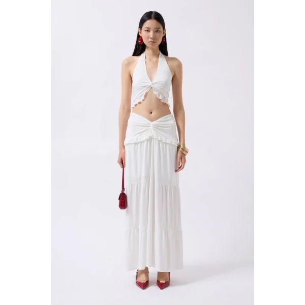 Düğüm Detay Fırfırlı Crop