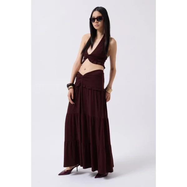 Düğüm Detay Fırfırlı Crop