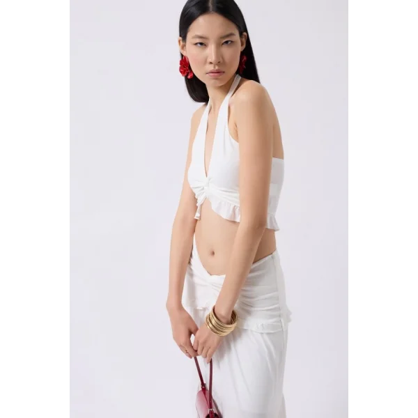 Düğüm Detay Fırfırlı Crop