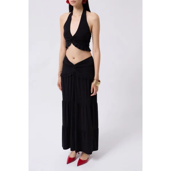 Düğüm Detay Fırfırlı Crop