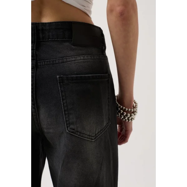 Düşük Bel Diz Katlı Jean